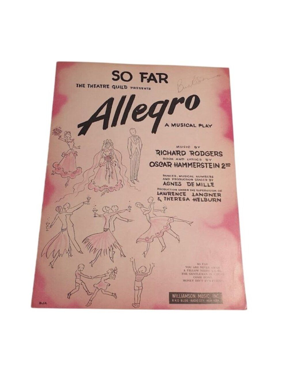 Allegro So Far Richard Rodgers Oscar Hammerstein 2nd 1947 Musical Play Sheet